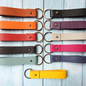 Leather Key Ring, Leather Key Chain, Leather Keyring, Wrist Leather Key Ring, Leather Loop Bag Tag, Best Leather Keyring