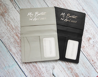 Ensemble de porte-passeport en cuir fait main pour couple, cadeau de mariage personnalisé
