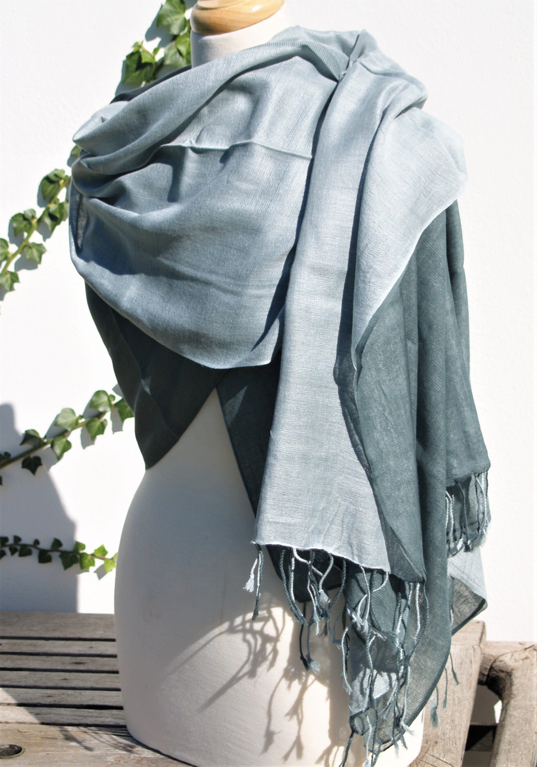 silver grey cashmere pashmina