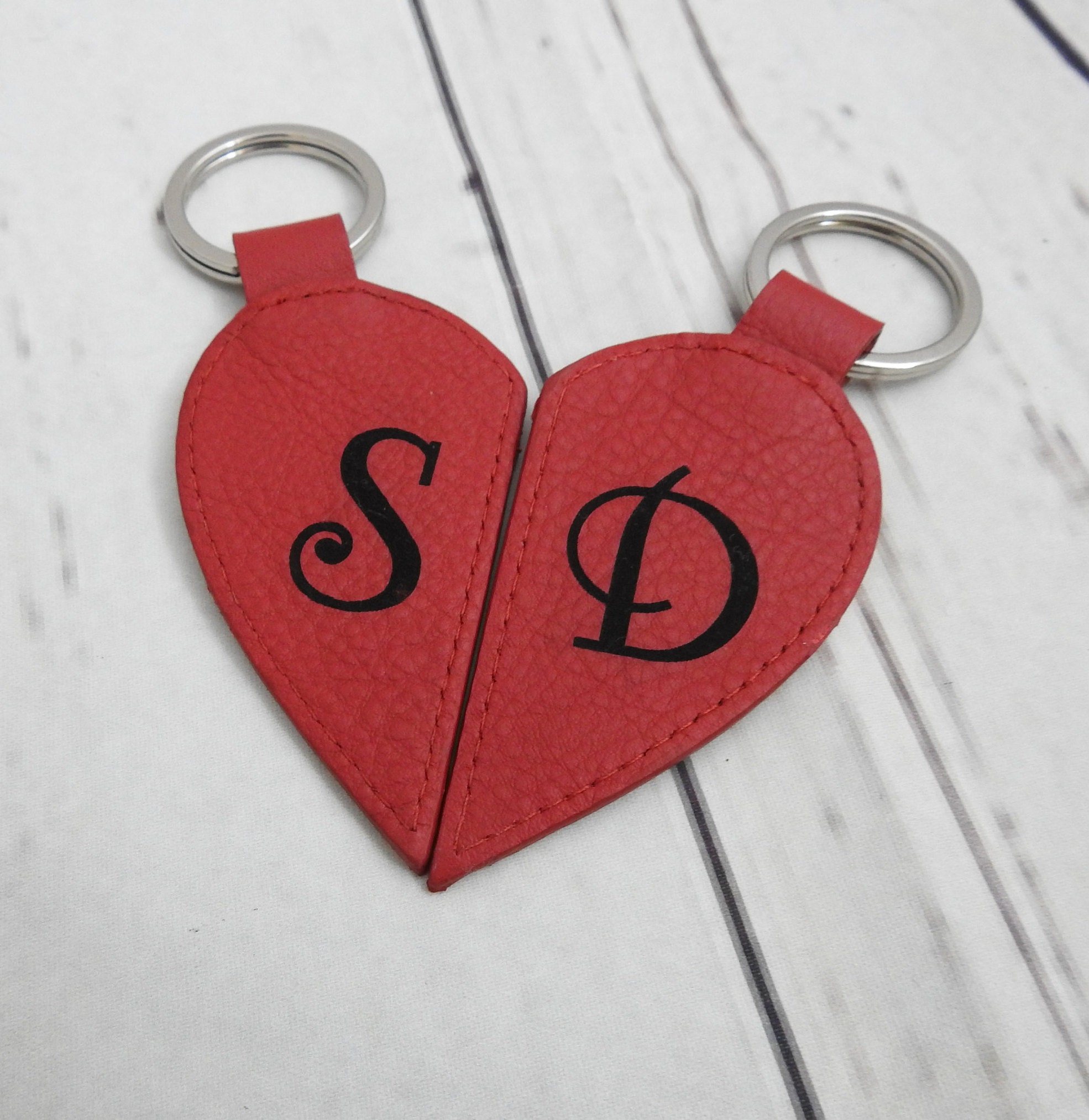 heart keyring two halves