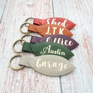 Personalised Leather Leaf Keyring: Gold Foil Gardener Gift