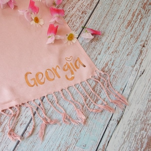 Bridesmaid Pashmina, Name Scarf, Personalised Pashmina, Personalised Shawl, Bridesmaid Favour, Wedding Pashmina, Wedding Scarf, Bride Shawl
