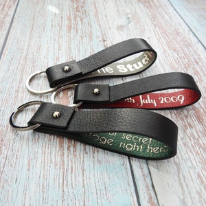 Secret Message Leather Keyring | Secret Message Key Loop | Hidden Message Keyring | Leather Loop Keyring | Personalised Keyring