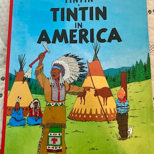 TinTin in America Graphic Novel Cartoons by Herge 1979 Softback Vintage FREE SHIPPING