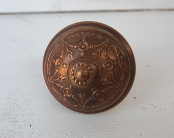 Ornate Victorian Era Antique Door Knob in Clifton Pattern, Antique Wrought Bronze Knob, Victorian Salvaged Hardware, Fancy Doorknob