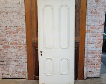 34&quot; Italianate Farmhouse Door, Large Antique Victorian Door, Solid Wood Door, Chamfered Panels, Large Wood Door, Architecture Salvage 092702