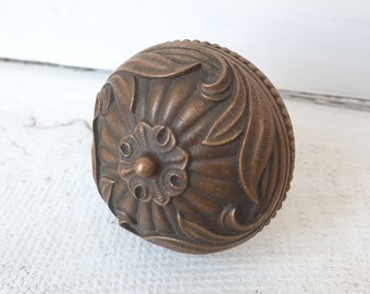 Milo Design Bronze Acanthus Leaf Design Doorknob, Victorian Era Flower and Leaf Door Knob, Reading Hardware, Door Handle