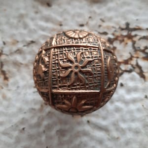Asymmetrical Design Eastlake Door Knob by Kenton, Sun Flower Antique Doorknob, Fancy Ornate Bronze Doorknob, Victorian Era Bronze Knob