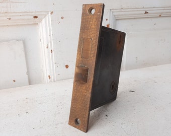 Hammered Bronze Antique Mortise Lock, Antique Door Lock, Antique Door Card, Eastlake Mortise, Architecture Salvage