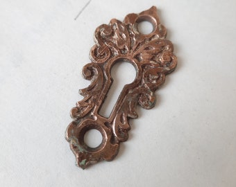 Trou de clé antique, trou de clé en laiton, couvercle de trou de clé, écusson de clé, trou de squelette de squelette de trou de clé fantaisie, récupération d’architecture