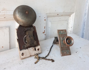 Antique Doorbell, Mechanical Doorbell, Vintage Door Bell, Pull Doorbell, Victorian Doorbell, Servants Bell, Pull Chain Bell, Brass Doorbell