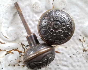 Norwalk Doorknobs, Antique Iron Knobs, Eastlake Hardware, Eastlake Knobs, Fancy Door Knobs, Brass and Iron Knobs, Ornate Door Knobs