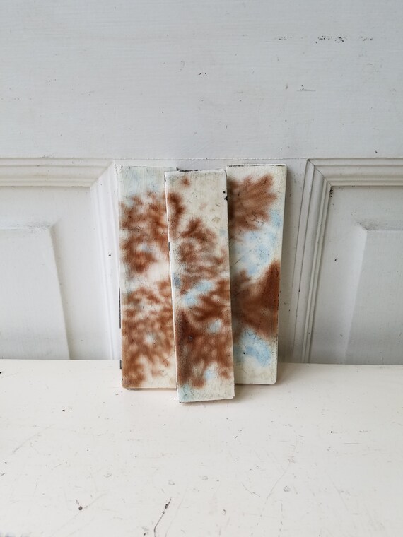 1 Brown And Blue Tile Old Fireplace Tile Reclaimed Tile Etsy