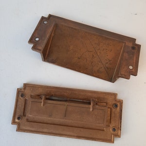 Antique Bronze Letters Iron Door Mail Slot, Complete Set Antique Door Mail Letter Slot, Postal Slot for Door Architecture Salvage 030601 image 6