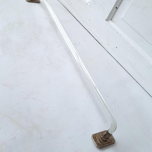 25&quot; Curved Vintage Glass Towel Bar, Vintage Glass and Chrome Towel Bar Rack, Bathroom Towel Rack, Vintage Glass Towel Rack #111201