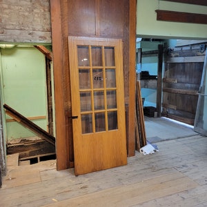 36&quot;  Vintage Door with Glass, Salvaged Door, Half Lite Glass, School Door, Solid Wood Door, Vintage Wood Door, 36 Inch Vintage Glass Door
