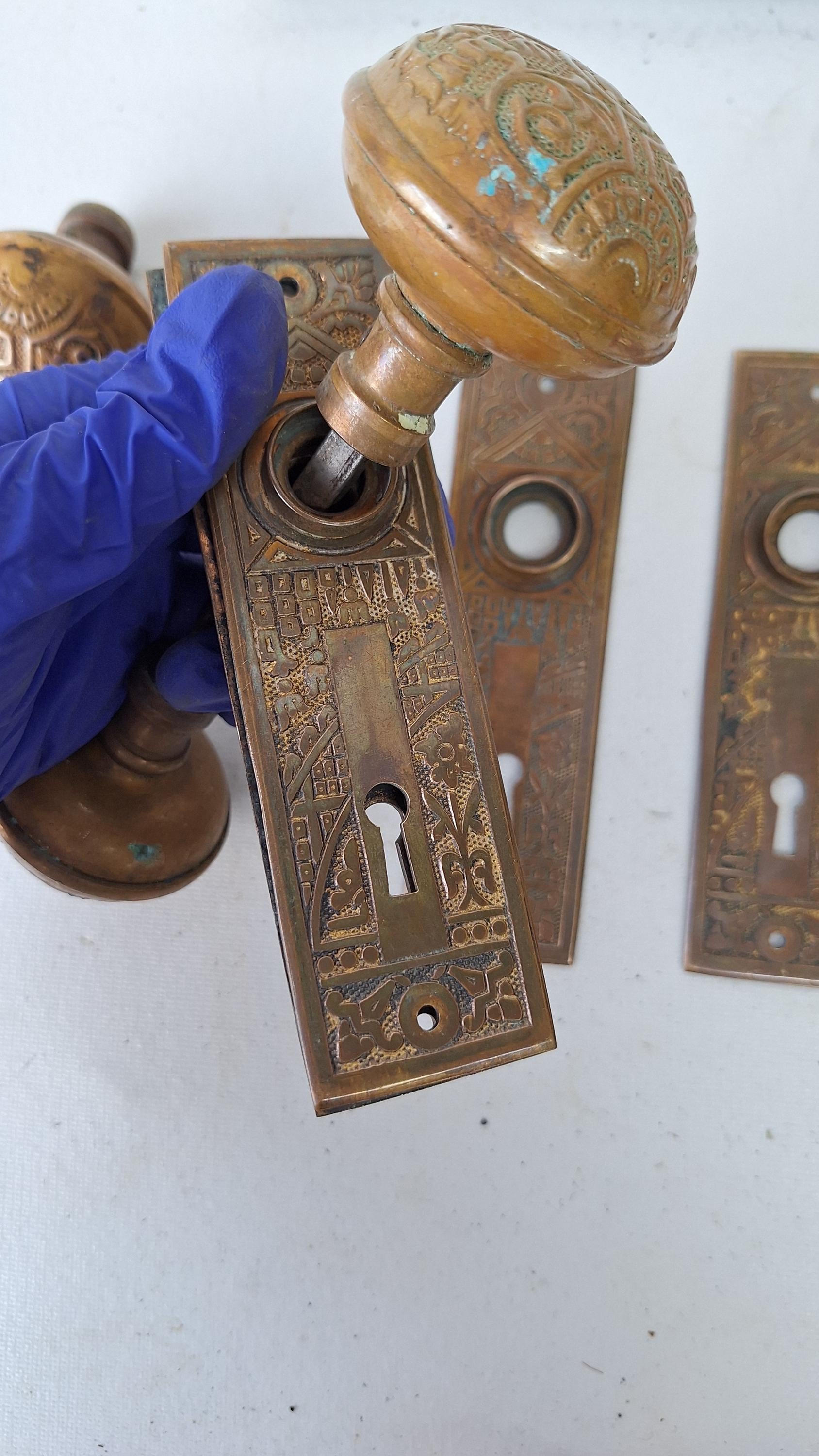 Corbin Ceylon Pattern Antique Door Hardware Set, Victorian Eastlake ...