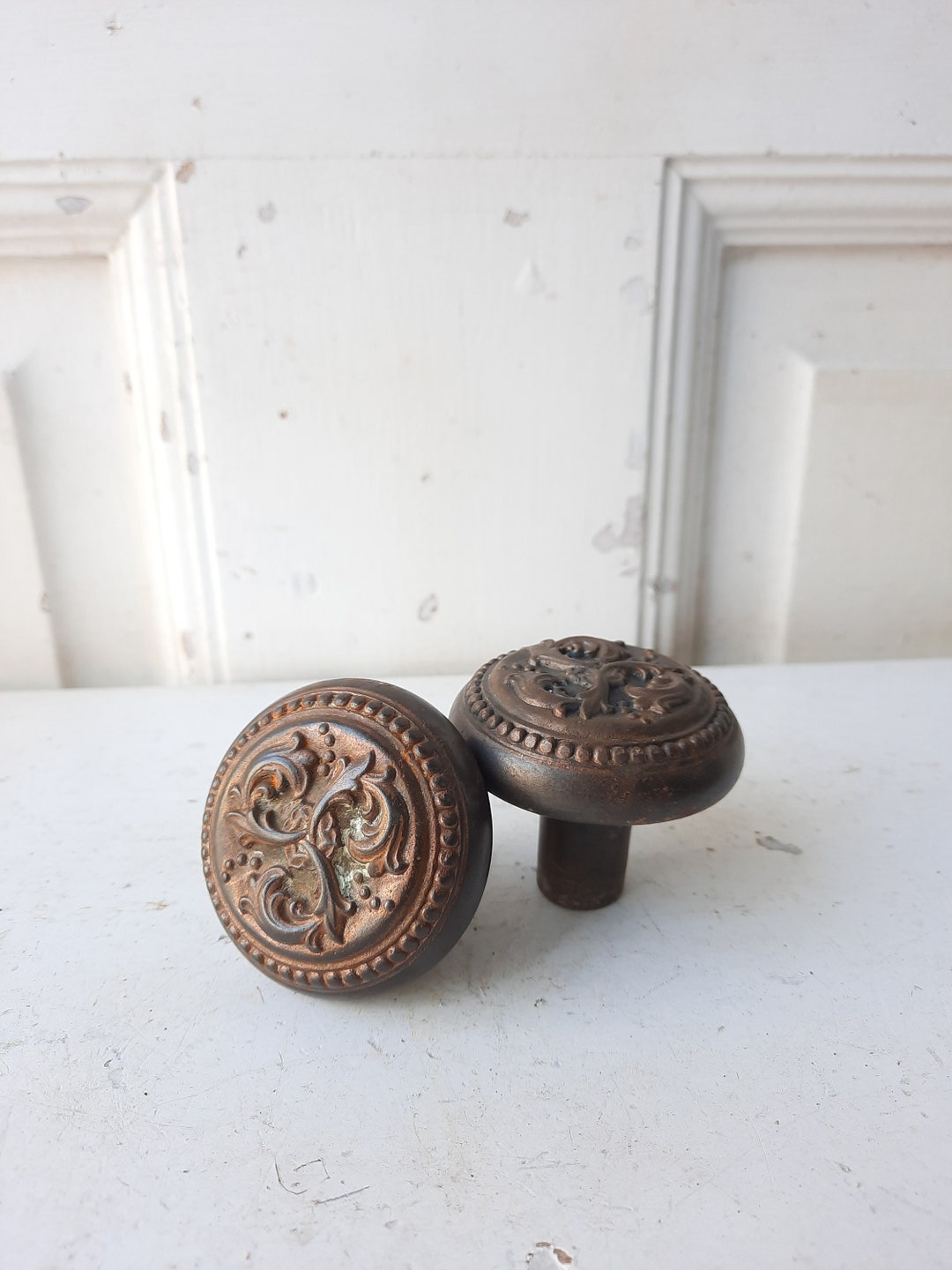 Pair of Harrington Victorian Era Antique Door Knobs, Antique Iron Knob ...