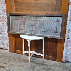 Antique Beveled Glass Transom Window: Victorian Maze Pattern