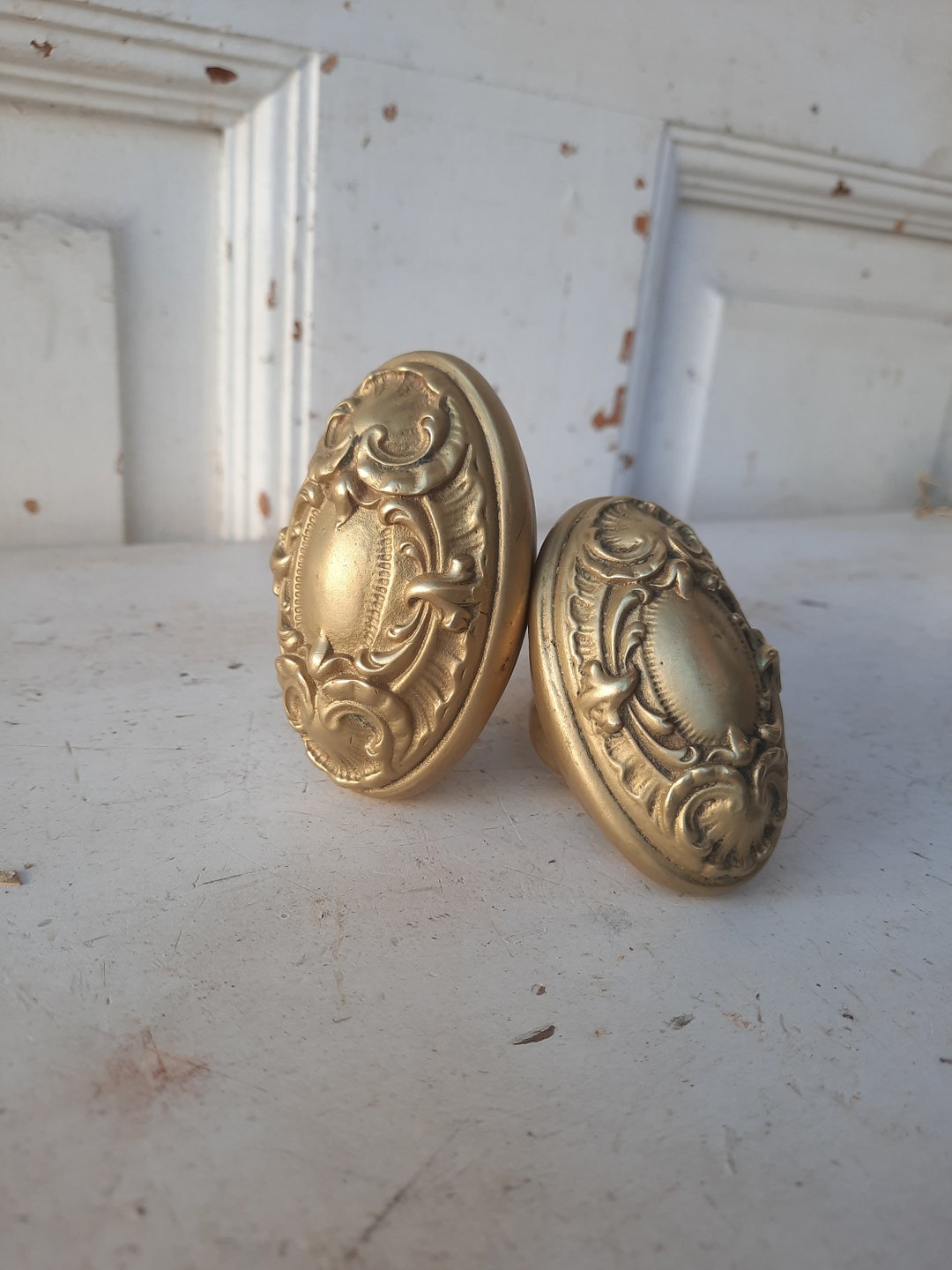 Large Set Oval Door Knobs, Vintage Oval Knobs, Victorian Doorknobs