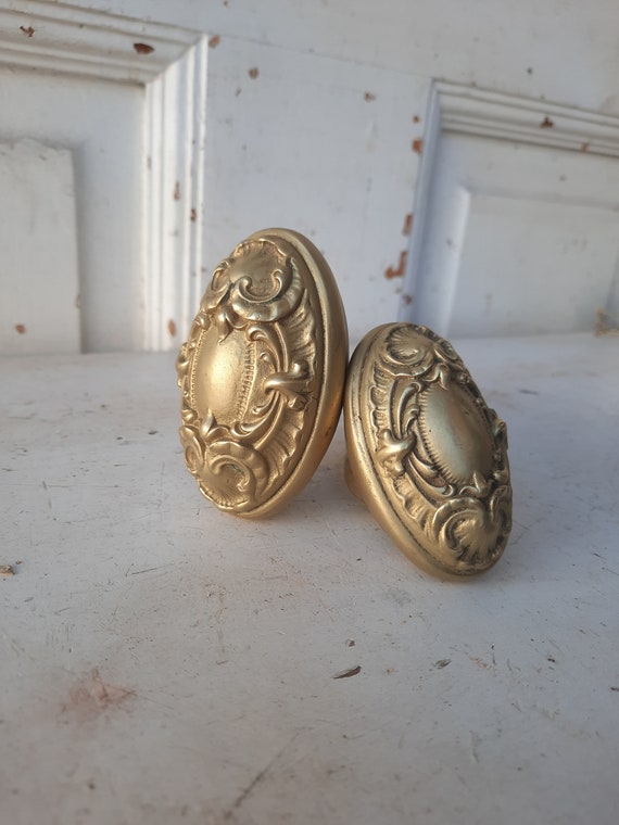 Large Set Oval Door Knobs, Vintage Oval Knobs, Victorian Doorknobs, Antique Oval  Knobs, Antique Brass Doorknobs, Set of Doorknobs 