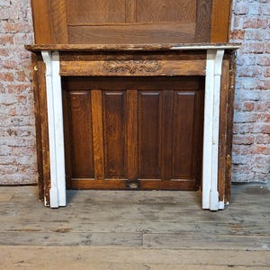 Antique Fireplace Mantel, Carved Wood Mantel, Mantle With Columns, Antique Wood Mantel, Fireplace Surround, Fancy Wood Fireplace