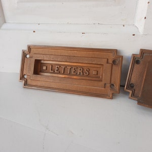 Antique Bronze Letters Iron Door Mail Slot, Complete Set Antique Door Mail Letter Slot, Postal Slot for Door Architecture Salvage 030601 image 3