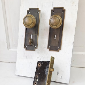 Craftsman Solid Bronze Hardware, Deco Door Plates or Escutcheons, Key Hole Plates, Door Backplates, Door Knob Plate 122601