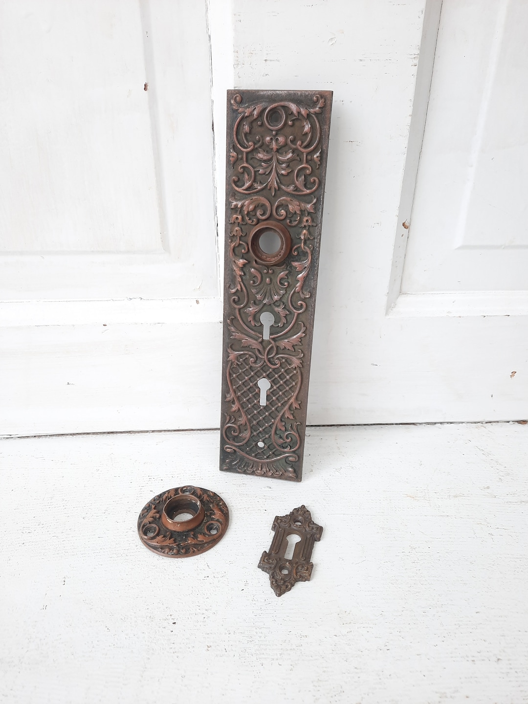 Complete Entry Door Plate Set Front Door Backplates and Etsy