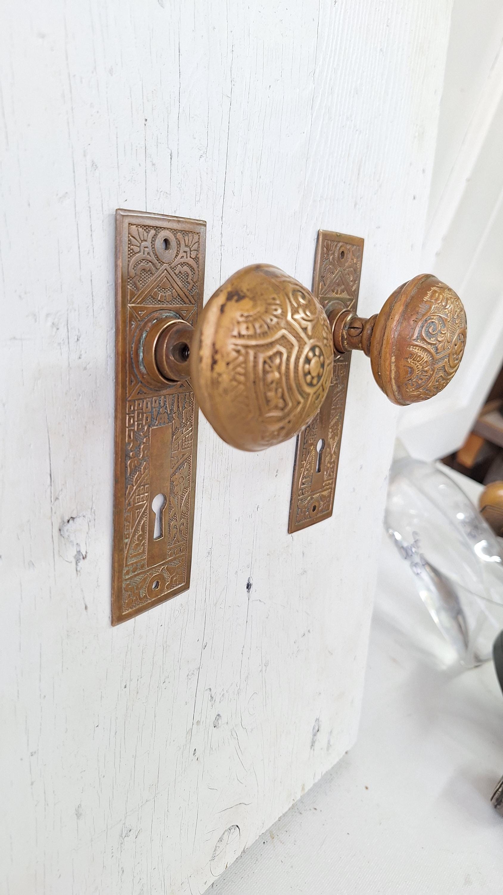 Corbin Ceylon Pattern Antique Door Hardware Set, Victorian Eastlake ...