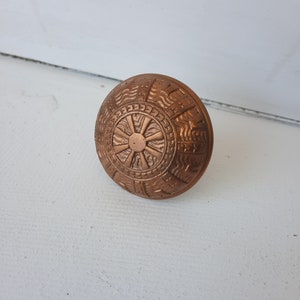 Mallory Wheeler Bronze Eastlake Flower Doorknob from Victorian Era, Vintage Brass Doorknob, Geometric Design 083109