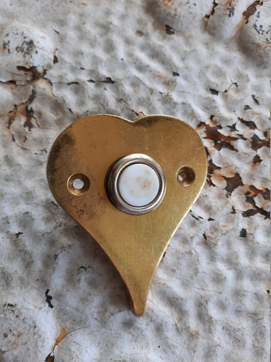 Vintage Doorbell Mid Century Doorbell Heart Door Bell Etsy