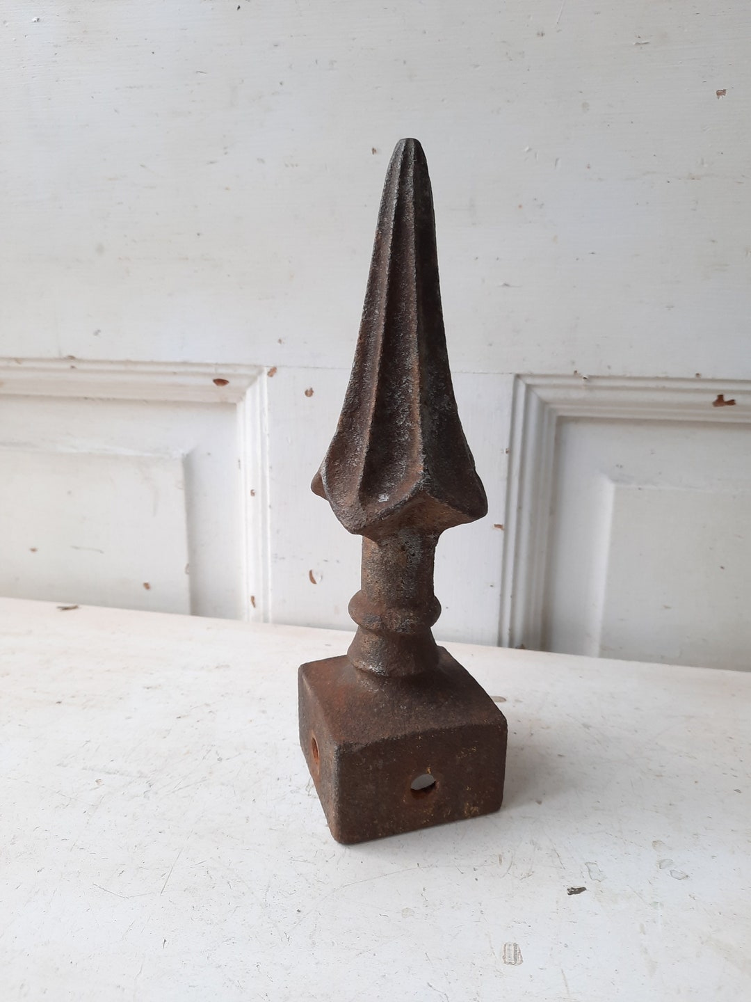 Antique Cast Iron Finial, Fence Post Topper, Iron Fence Post, Iron