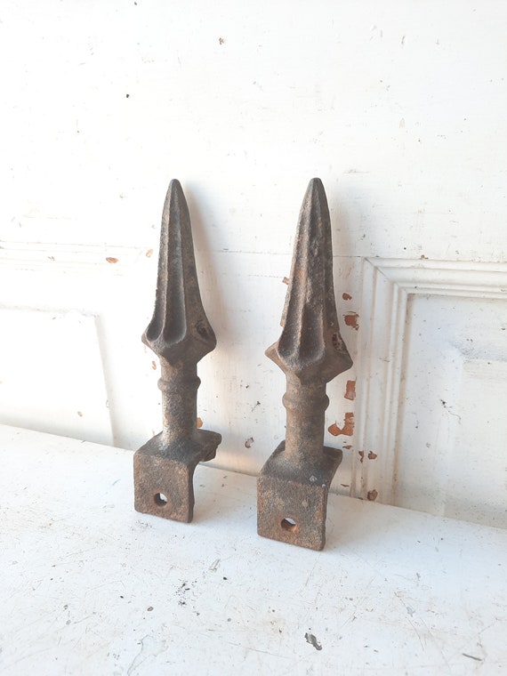 Pair of Small Antique Iron Finial Fence Topper Iron Fence Etsy