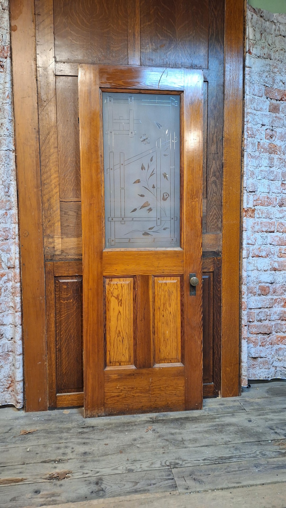 Victorian Etched Glass Door, Antique Eastlake Interior Door - Etsy