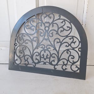 Victorian Era Arched Wall Vent Cover, Antique Heat Register Iron Grate