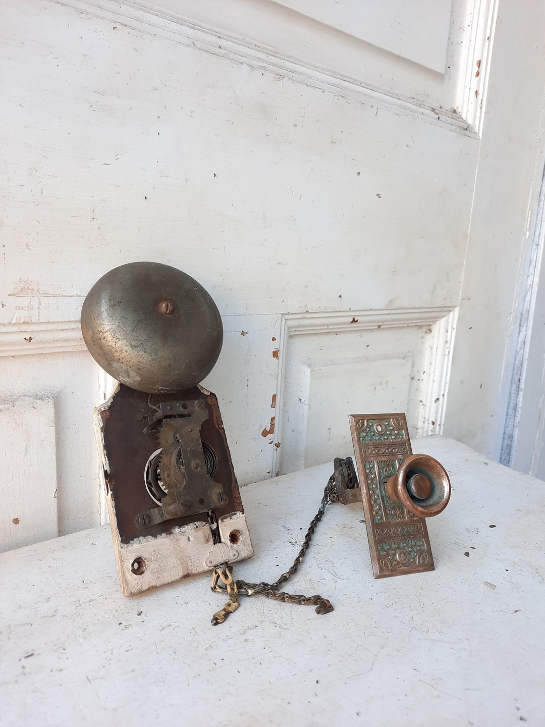 Antique Doorbell, Mechanical Doorbell, Vintage Door Bell, Pull Doorbell