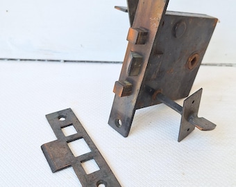 Antique Hotel Door Mortise Lock: Privacy Thumb Turn Latch, Vintage Hardware