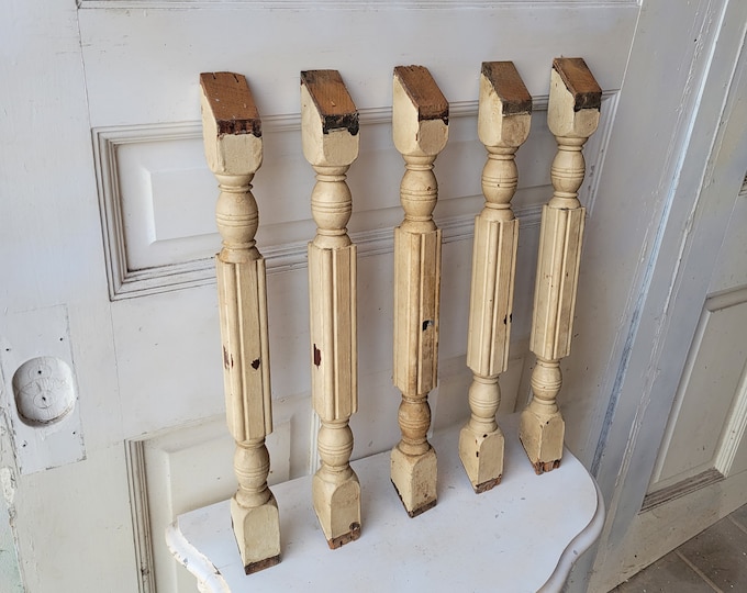 5 Antique Spindles, Staircase Spindles, Staircase Balusters, Staircase