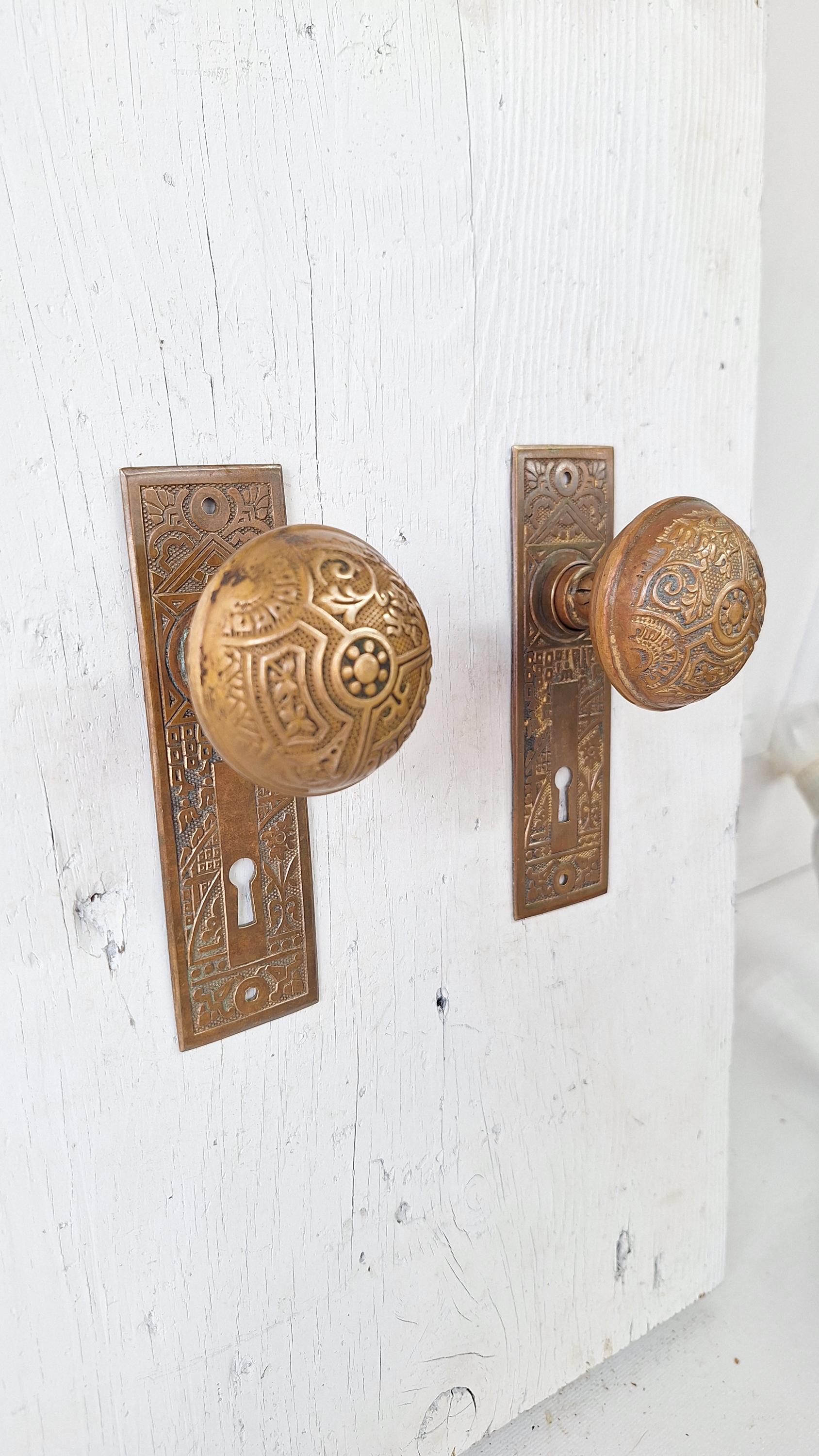 Corbin Ceylon Pattern Antique Door Hardware Set, Victorian Eastlake ...