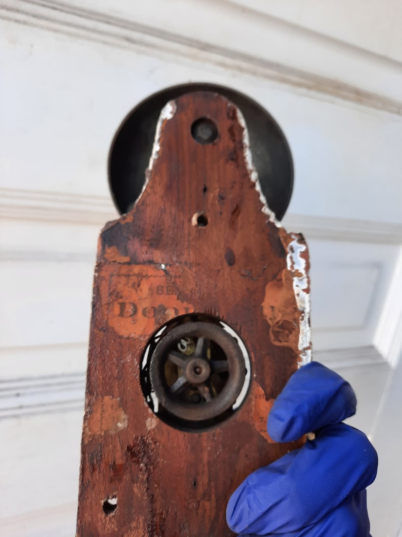 Antique Doorbell, Mechanical Doorbell, Vintage Door Bell, Pull Doorbell, Victorian Doorbell, Servants Bell, Pull Chain Bell, Brass Doorbell image 6