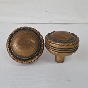 Domed Entry and Standard Size Bronse Door Knobs, Victorian Bronze Drum Style Doorknobs