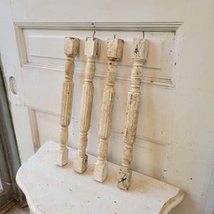 10 Antique Balusters, Antique Spindles, Staircase Railing, Stair Spindles, Candle Stick Base, Candlestick Bases, Turned Wood Spindle