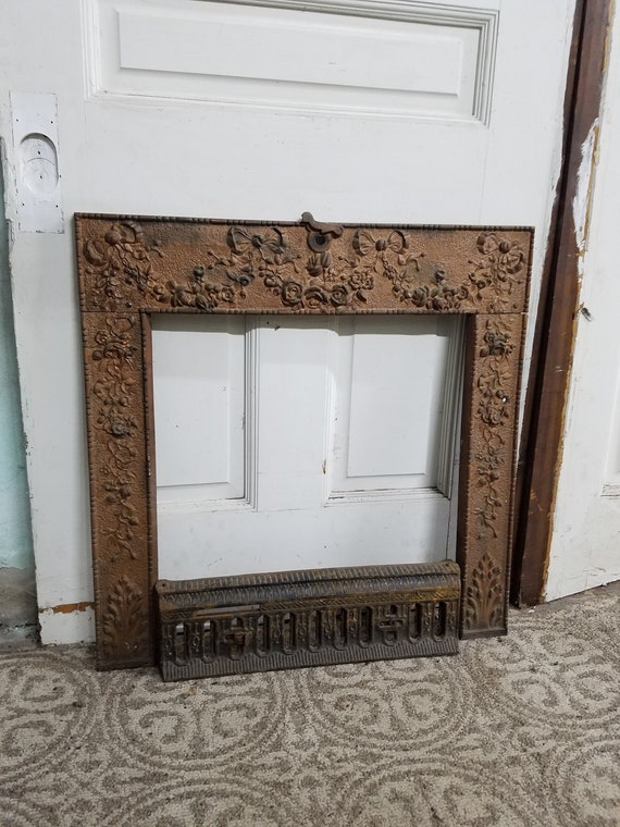 Rose Fireplace Insert Fireplace Cover Antique Summer Cover Etsy