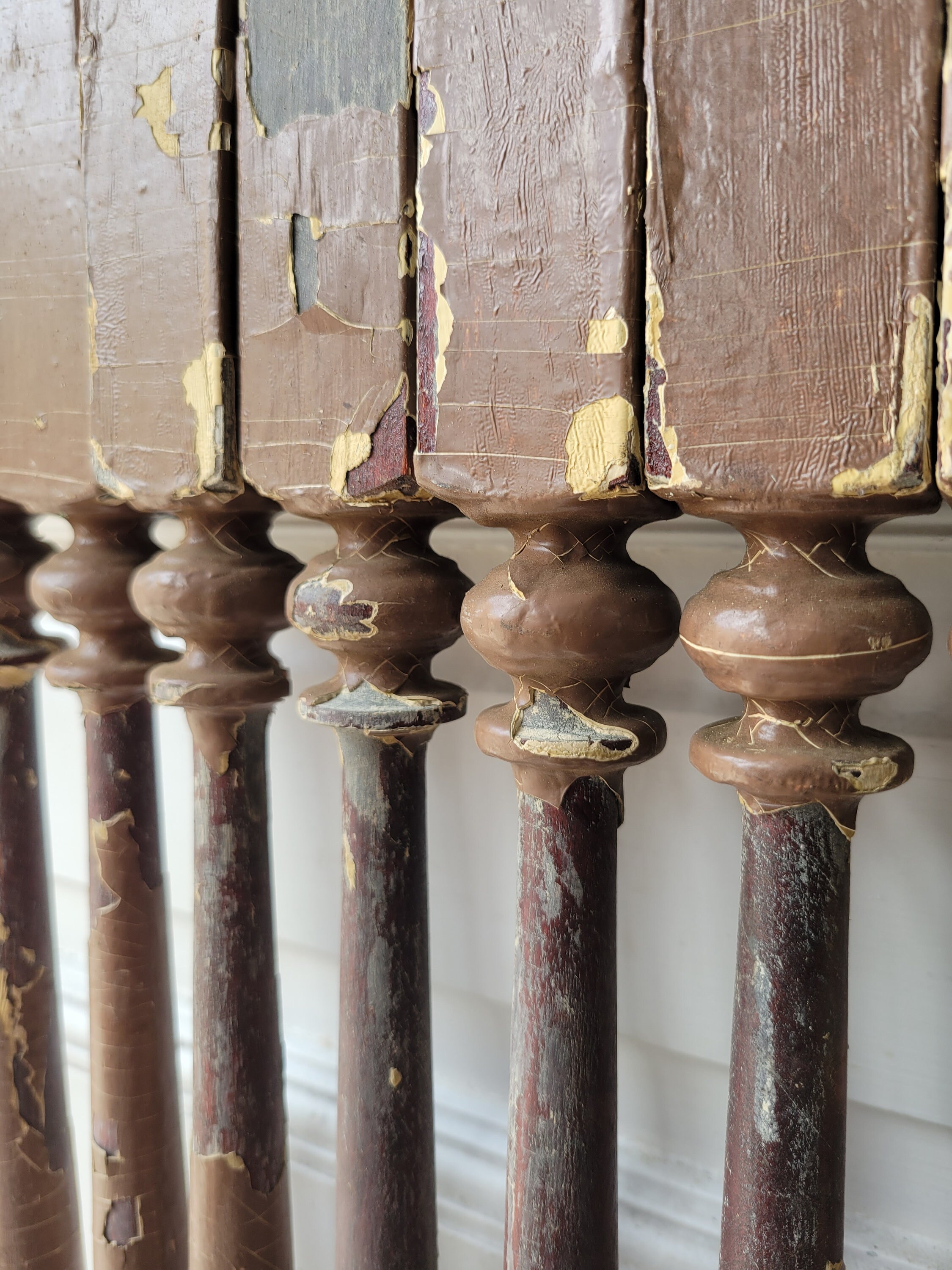9 Antique Balusters, Antique Spindles, Staircase Railing, Stair Spindles, Candle Stick Base