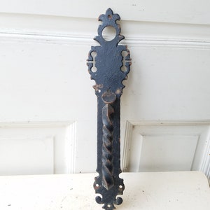 Black Door Pull, Twisted Handle, Forged Handle, Large Black Handle, Large Door Pull, Gothic Style, Antique Door Pull, Old Door Handle