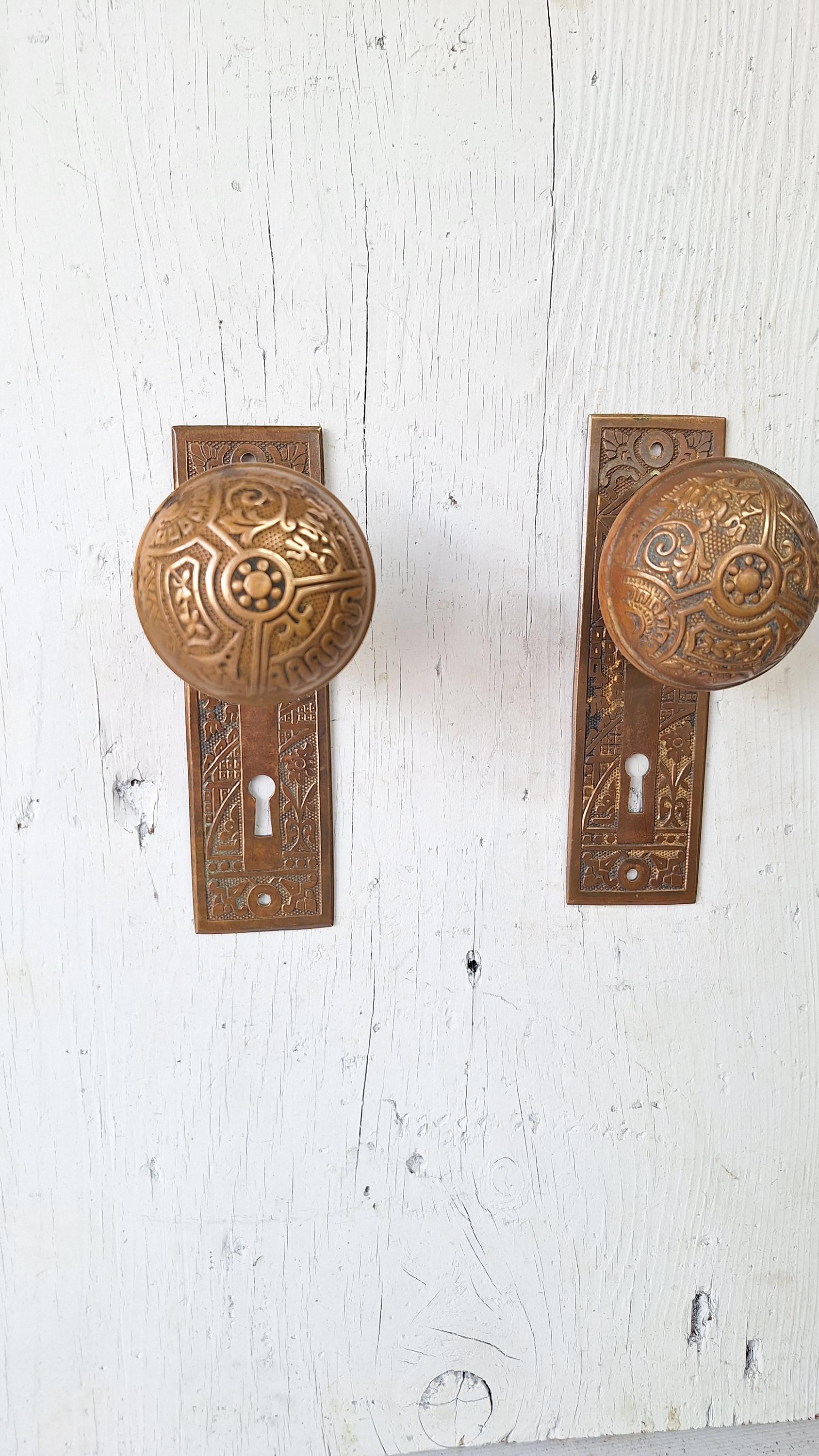 Corbin Ceylon Pattern Antique Door Hardware Set, Victorian Eastlake ...