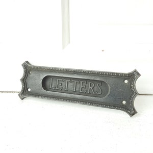 Antique Iron Door Mail Slot with Egg and Dart Edge, Antique Door Mail or Letter Slot, Postal Slot for Door, Architecture Salvage 091902