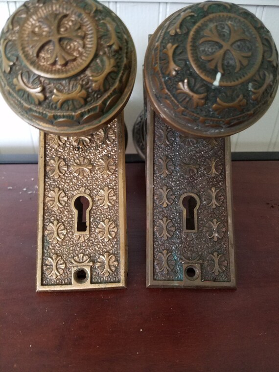 Nashua Hardware Solid Brass Doorknobs Antique Door Knobs Etsy
