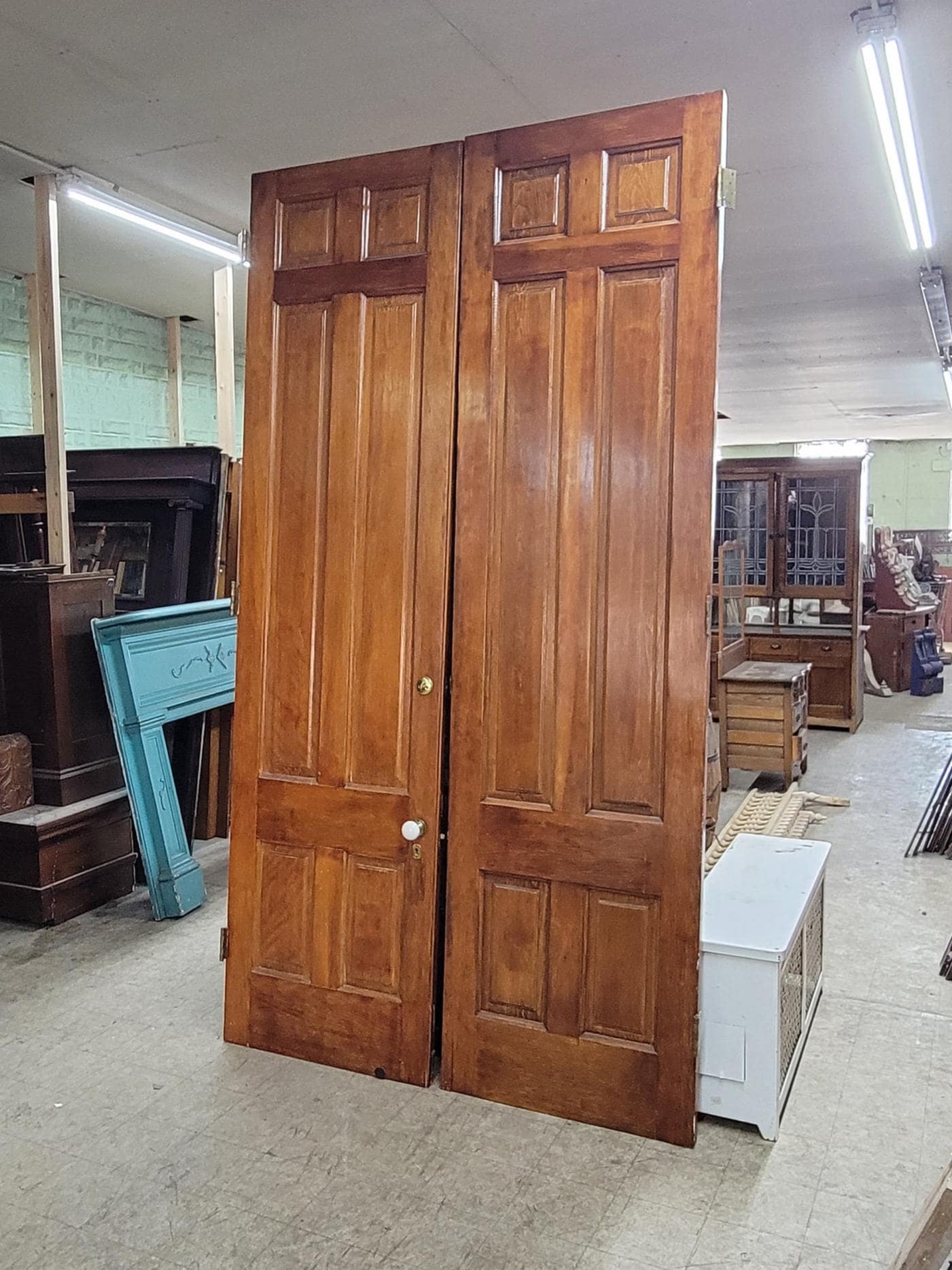 9' Antique Door Pair, Antique Double Door, Extra Tall, Nine Feet